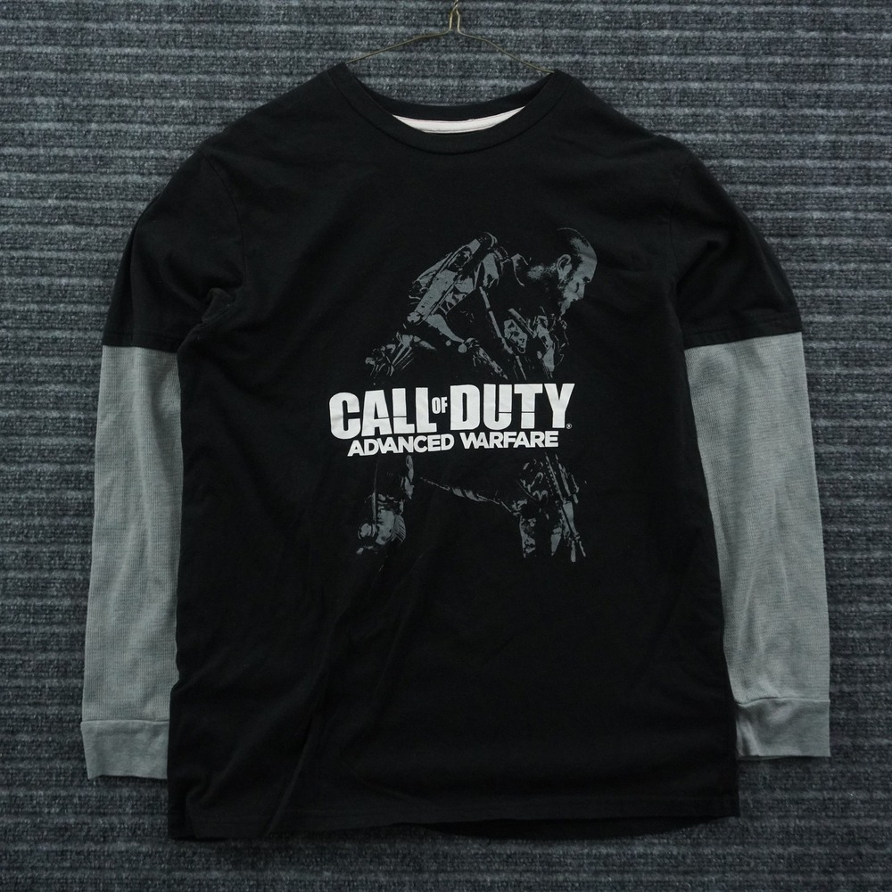 Call of Duty Advanced Warfare T-Shirt Mens M Black Grey Layered Graphic Tee